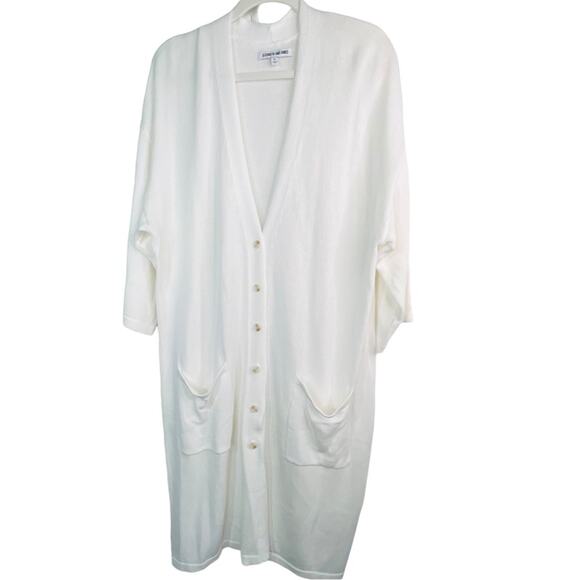 Elizabeth and James White Knit long Cardigan Size XL - Picture 1 of 6